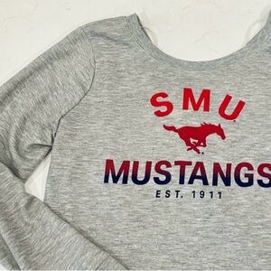 SMU Long sleeve Tee Gray crossover back Under Armour Wms XL Pilates yoga workout